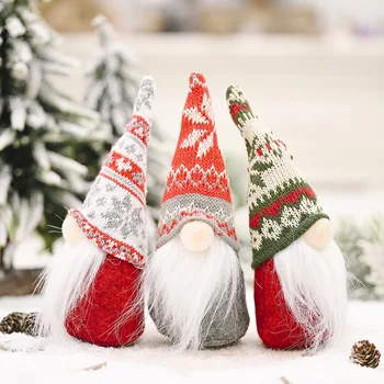 2021 Veselé Ozdoby na Vianočné stromčeky Cartoon Vianočné Bábika Deti Snowflake pletené klobúk Santa Claus pre Domáce Nový Rok Darčeky