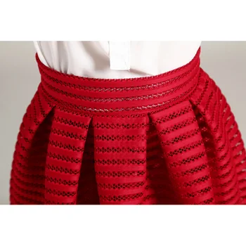 2021 Veľké Veľkosti, Letné Štýl Vintage Sukne Pevné Červené Ženy Sukne Bežné Duté sa načechraný Skladaný Žena plesové Šaty, dlhé sukne