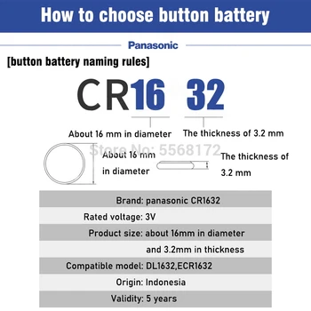 20PC Panasonic Originálne CR1632 gombíkovú Batériu Pre Sledovať Auto Diaľkové Tlačidlo cr 1632 ECR1632 GPCR1632 3v Lítiové Batérie