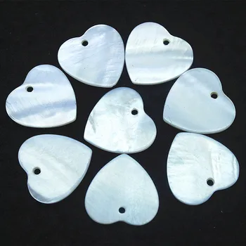 20PCS Príroda White Shell Prívesky Srdce Tvar, Veľkosť 20 MM Prírodná perleť Sladkovodné Perly Pre Ženy, Náramky, Takže Nájsť