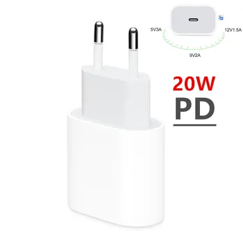 20W EU/US PD Plug Cestovné PD nabíjačku USB Typu C Rýchlu Nabíjačku Adaptér Pre iPhone 12 Pro/11 Pro/XR/X/Xs/Max./8 Rýchle Nabíjanie portom