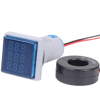 22 mm 50-380V 100A Digitálny LED Volt Amp HZ AC Ammeter Voltmeter Aktuálnej Frekvencie Napätie Indikátor Meter Tester Signálne Svetlá