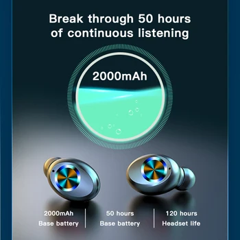 2200Mah TWS Bezdrôtová 5.0 Slúchadlá Slúchadlá Stereo In-Ear Slúchadlá Prenosné Audio Video Šumu Slúchadlá