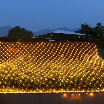 220V LED Dekoratívne Osvetlenie Mesh Nepremokavé Domov Vianočné Dekorácie S Chvost Plug LED Svetlá Na Vianočný Stromček Park Trávnik