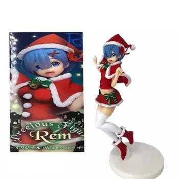 23 cm Rem Anime Re:Život V inom Svete Od Nuly EXQ Rem Červená a Čierna Vianočný Kostým Ver PVC Akcie Obrázok Model Hračky