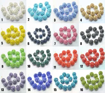 25 druhov farebné 100ks AAAA 6 Riadok 10 mm Hliny Spevnené Crystal Disco Drahokamu Tvar Gule Korálky DIY Pre šperky, takže S0010