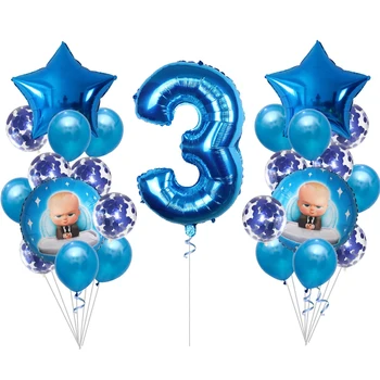 25pcs šéf dieťa Hliníkové Balón, cartoon populárne Hliníkové Balóny, deti narodeninovej Party Dodávky, chlapec, dievča, 1. 2st narodeniny hračka