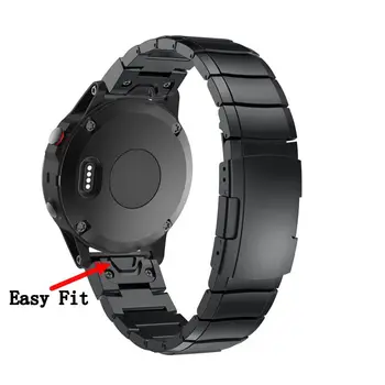 26 MM z Nehrdzavejúcej Ocele Watchband Popruh pre Garmin Fenix 5X Smart Hodinky Rýchle Uvoľnenie Kovové Jednoduché uchytenie potítka Popruh pre Fenix 3