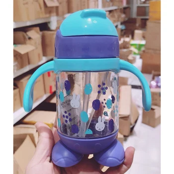 260 ML Detí Cartoon Robot Pitie Fľaša S držiakom Materskej Deti Slamy Pitnej Pohár BPA Free Drinkware