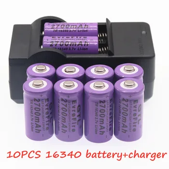 2700mAh Nabíjateľná 3,7 V Li-ion 16340 Batérie CR123A Batérie, LED Baterka Cestovné Stenu Charger16340 CR123A Batérie