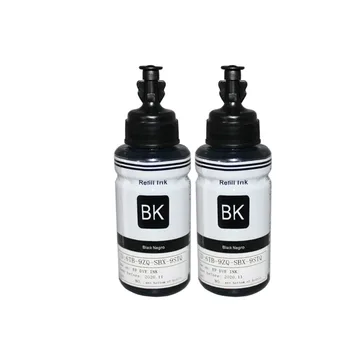 2pk Čierna kompatibilná náplň dye ink kit pre Epson L100 L110 L120 L132 L210 L222 L300 L350 L362 L366 L550 L555 L566 L312 L355