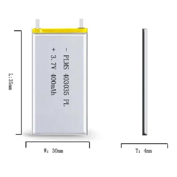 3,7 V 400mAh 403035 Lithium Polymer Li-Po li ion Nabíjateľnú Batériu buniek Pre Mp3 MP4 MP5 GPS, PSP, mobilné bluetooth reproduktor