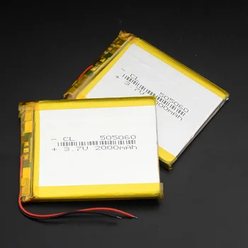 3,7 V lítium-polymérová batéria GPS navigácie 505060 2000mah Li-Po Nabíjateľná Batéria Pre MP4 MP5 DVD Mobilný Telefón, Tablet PC