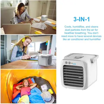 3-V-1 Mini Prenosné klimatizačné zariadenie USB Osobné Ploche Vzduchu Chladiča Ventilátor Chladiča pre Domácu Kanceláriu, Auto Ventilátor, klimatizácia, Chladenie