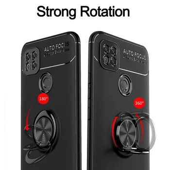 3-v-1, Telefón Prípadoch + Sklo pre Redmi 9C Magnetický Krúžok Silikónové Screen Protector Kryt Redmi 9 C Xiao Redmi 9C NFC Prípade