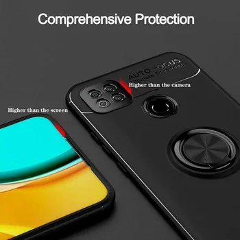 3-v-1, Telefón Prípadoch + Sklo pre Redmi 9C Magnetický Krúžok Silikónové Screen Protector Kryt Redmi 9 C Xiao Redmi 9C NFC Prípade