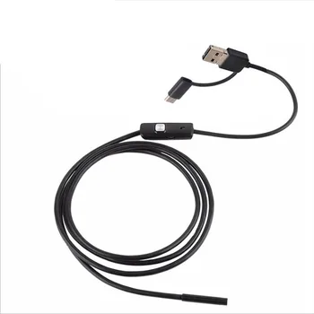 3 v 1 USB Endoskop Fotoaparát 7MM tvrdé/mäkké 1/2/5M Kábel Vodotesný IP67 Had Fotoaparát S 6 Led pre Windows PC, Android, IOS