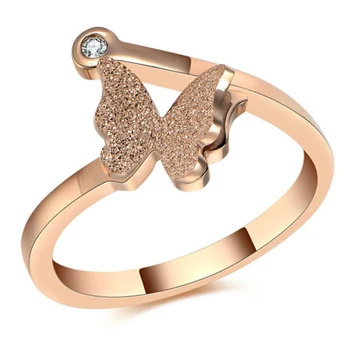 316L nerezovej ocele ružové zlato/Gold/Silver matné farby motýľ, prívesky, šperky nastaviť náhrdelník+krúžok