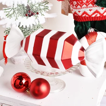 32 cm Veľké candy prívesok, Vianočné dekorácie, svadobné dekorácie, červené a biele maľované zlato dekorácie Domáce dekorácie