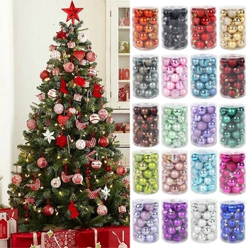 34pcs/veľa Vianočný Strom Decor Loptu Čačky 4 mm Plastové Závesné Loptu Ozdoby, Vianočné Dekorácie pre Domov Nový Rok 2021 Natal