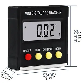 360 Stupeň Mini Digitálne Uhlomery Inclinometer Elektronické Úrovni Poľa Magnetické Základne Meracie Nástroje