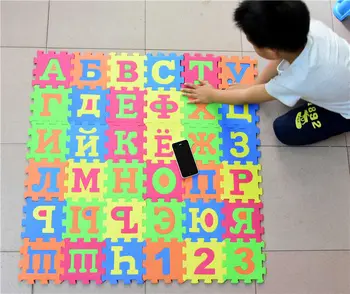 36pcs /S a Multi-funkčné EVA Puzzle Mat Vzdelávacie ruské Písmená a Digitálny Čísla hádanky Vzdelávacie Hračka Deti Hrať Rohože