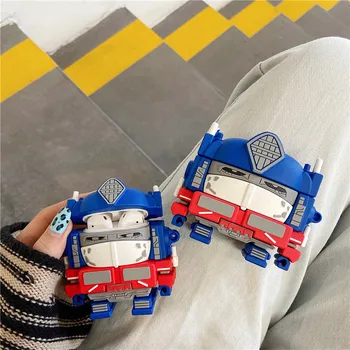 3D animovaný Transformers Autobots Optimus Prime Slúchadlá Prípadoch pre Airpods 1 2 Pro Slúchadlá, Silikónové Ochranné Puzdro Funda