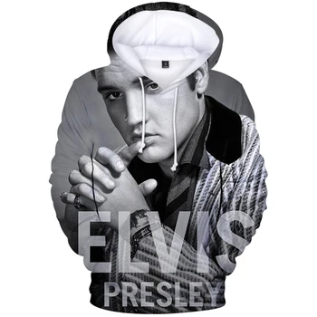 3D Hoodies v Pohode Elvis Presley Hoody Legendárny Spevák Rockovej Hviezdy Hip Hop Mužov Mikina s Kapucňou, 3D Cosplay Nadrozmerné Kabáty s Kapucňou,