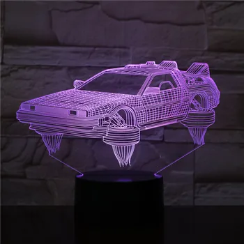 3D Lampa Späť Do Budúcnosti Vozidla Auto Román Súčasnosti pre filmových Fanúšikov Svetlé Base Atmosféru Dropshipping Led Nočné Svetlo Lampy