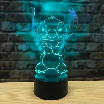 3D LED Svetlo Deti LED Nočné Svetlo USB LED stolná Lampa Cartoon Disney Steh Figúrka pre Spálne Dekorácie Chirstmas Darček