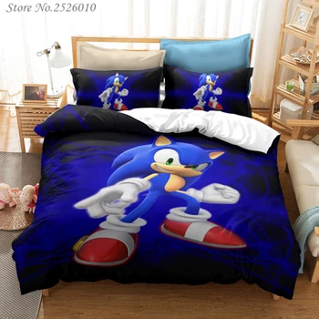 3D Sonic The Hedgehog Perinu Nastaviť Deti Deti posteľná bielizeň Nastaviť Obliečky bytový Textil Twin Plný Kráľovná Kráľ Super King Size 02