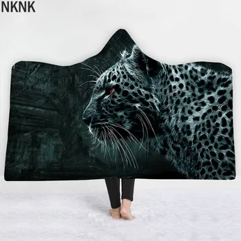 3D Tvorivé Kapucňou Deka Teplé Kabáty Spp Deka Klimatizácia Nositeľné Hodiť Deka Mäkká mikina s Kapucňou Deky, Teplé posteľná bielizeň
