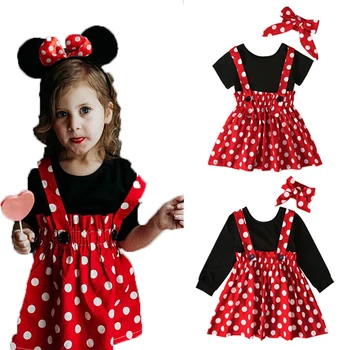 3ks Disney Baby Dievča Oblečenie Dievčatá Šaty Módne Deti Oblečenie Boutique Dlhý Rukáv Princezná Šaty Party Šaty Mickey bebes