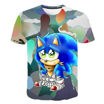 4-14 Rok Deti Oblečenie Cartoon T-Shirt Sonic The Hedgehog Vytlačené Harajuku Letné Tričko Chlapcov Tee Dieťa Topy Deti T-Shirts