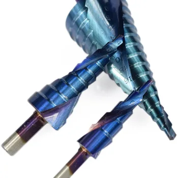 4-32mm HSS Nano blue Potiahnuté Krok vrtáka Vŕtacie Náradie Kov rýchloreznej Ocele na Drevo Otvoru Frézy Krok Kužeľ Vrtákov