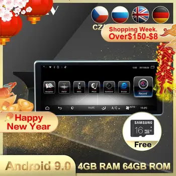 4+64 Android 9.0 Auto multimediálny prehrávač Pre Mercedes-Benz C C204 C180 C200 2011-Auta GPS Navi BT Rádio Audio stereo Hlava jednotky