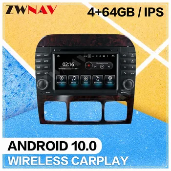 4+64 G Android 10.0 Auto multimediálny Prehrávač pre Mecerdes Benz S W220 1998 1999 2000 2001-2005 audio rádio auto stereo IPS vedúci jednotky