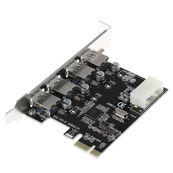 4 Port PCI-E na USB 3.0 HUB, PCI Express Rozširujúca Karta Adaptéra 5 gb / S Rýchlosť