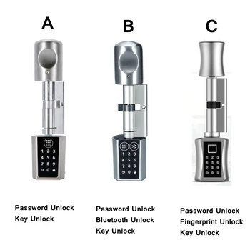 4 V 1 Bluetooth Odtlačkov prstov Valec Zámok Tuya APLIKÁCIA Biometrických Elektronických Smart Dvere Heslo na Uzamknutie Kódované Klávesnica Keyless Dverí Zamky