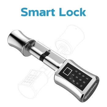 4 V 1 Bluetooth Odtlačkov prstov Valec Zámok Tuya APLIKÁCIA Biometrických Elektronických Smart Dvere Heslo na Uzamknutie Kódované Klávesnica Keyless Dverí Zamky