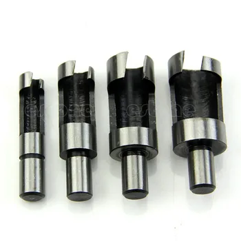 4 x Dreva Plug Fréza, Rezanie Dreva náradie Drill Bit Nastavený 6 mm 8 mm 10 mm 13mm