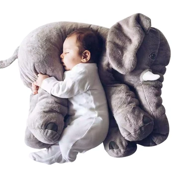 40-60 cm Slon Plyšové Hračky Dieťa Vankúš Slon Spí Späť Vankúš Vypchaté Zviera Slon Bábiky hračky pre deti Vianočný darček