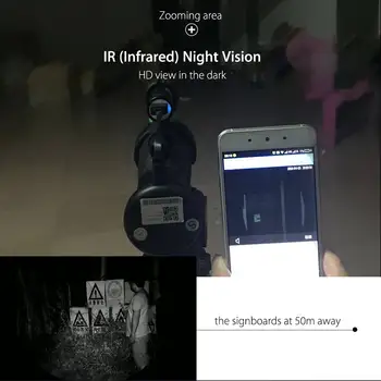 40x60 WIFI INFRAČERVENÉ Infračervené Nočné Videnie Monokulárne Ďalekohľad HD Optická Smartphone Objektív pre Outdoor, Lov +Statív Držiaka Telefónu
