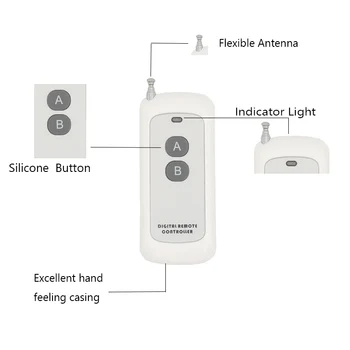 433Mhz Univerzálne Diaľkové Ovládanie Smart Switch AC 85V ~ 250V Prijímač Relé Modul RF Vysielač Lampa hospodársky Dvor Svetlo LED