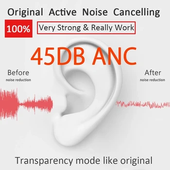 45db Air9 TWS Plus ANC Slúchadlá Bezdrôtové Bluetooth Slúchadiel do uší Potlačením Hluku 12D Super Bass Airoha 1562H PK 1562A i99999 Plus