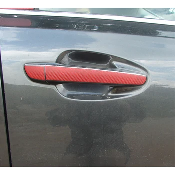 4pcs Pre Peugeot 508 Uhlíkových Vlákien Dvere Auta Rukoväť Nálepky Ochranný Kryt, Ryža Rakety