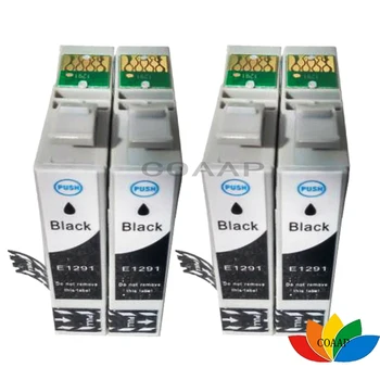 4x Kompatibilné EPSON T1291 Black Ink Cartridge Pre Zamestnancov WF3520DWF WF3010DW WF3530DTWF Tlačiareň