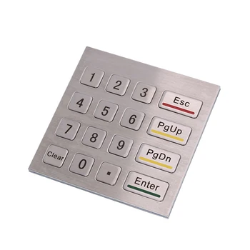 4x4 Matice IP65 Vodeodolný riadenie Prístupu ATM Terminál, Automat Priemyselné Číselné Kovové Tlačidlá z Nehrdzavejúcej Ocele Klávesnice