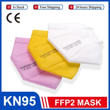 5-100ks FFP2 Masku na Tvár Colores KN95 Pleťové Masky Filtra 5 Vrstva Úst Maska Zlato, Ružové Ochranné Maske Prachu Mascarillas ffp2kn95