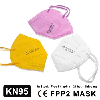 5-100ks FFP2 Masku na Tvár Colores KN95 Pleťové Masky Filtra 5 Vrstva Úst Maska Zlato, Ružové Ochranné Maske Prachu Mascarillas ffp2kn95